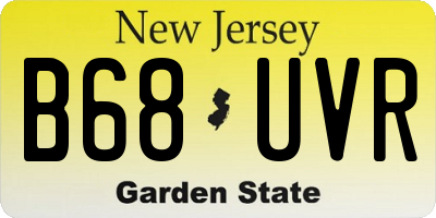 NJ license plate B68UVR