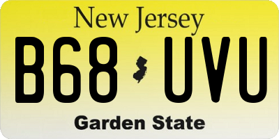 NJ license plate B68UVU