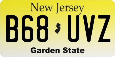 NJ license plate B68UVZ