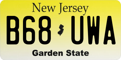 NJ license plate B68UWA