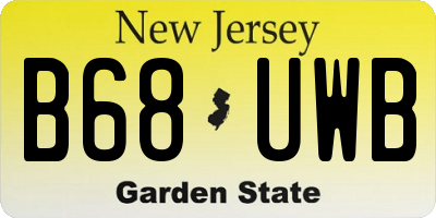 NJ license plate B68UWB