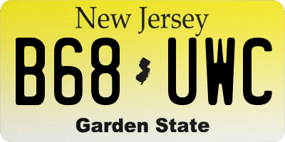 NJ license plate B68UWC