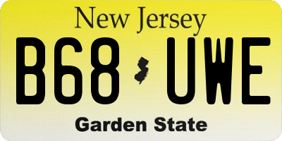 NJ license plate B68UWE
