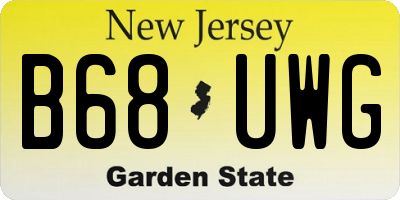NJ license plate B68UWG