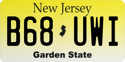 NJ license plate B68UWI