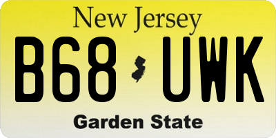 NJ license plate B68UWK