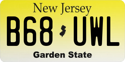 NJ license plate B68UWL