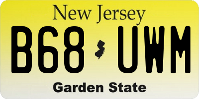 NJ license plate B68UWM
