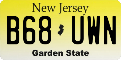 NJ license plate B68UWN