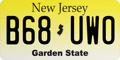 NJ license plate B68UWO