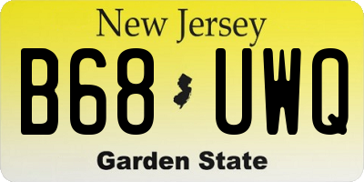 NJ license plate B68UWQ