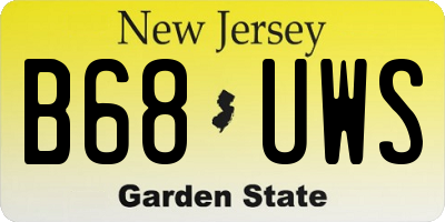 NJ license plate B68UWS