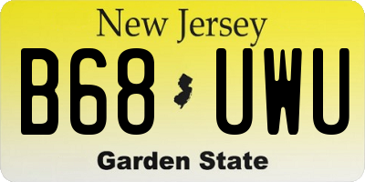 NJ license plate B68UWU
