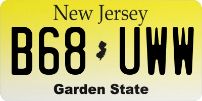 NJ license plate B68UWW