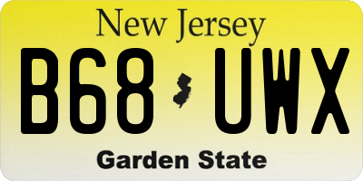 NJ license plate B68UWX