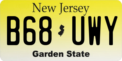 NJ license plate B68UWY