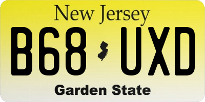 NJ license plate B68UXD