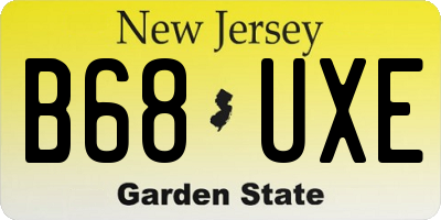 NJ license plate B68UXE