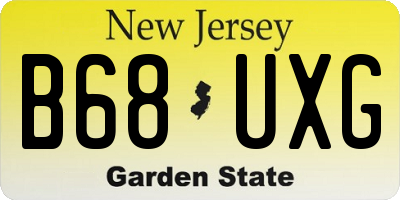 NJ license plate B68UXG