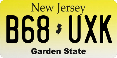 NJ license plate B68UXK