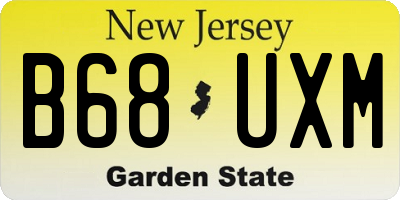 NJ license plate B68UXM