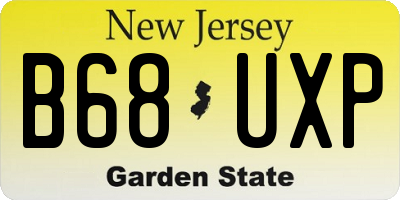 NJ license plate B68UXP
