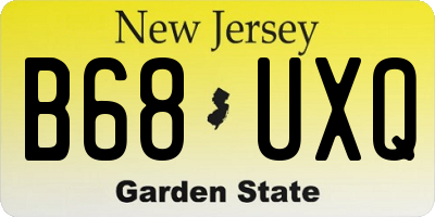 NJ license plate B68UXQ