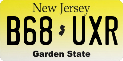 NJ license plate B68UXR