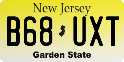 NJ license plate B68UXT