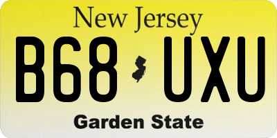 NJ license plate B68UXU