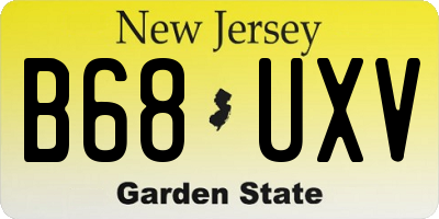 NJ license plate B68UXV