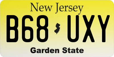 NJ license plate B68UXY