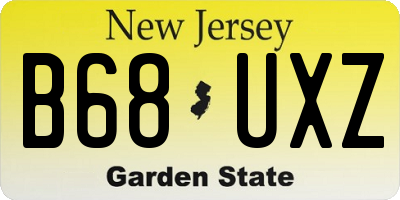 NJ license plate B68UXZ