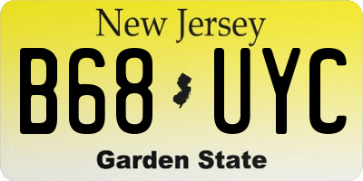 NJ license plate B68UYC