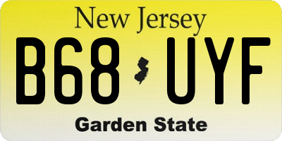 NJ license plate B68UYF