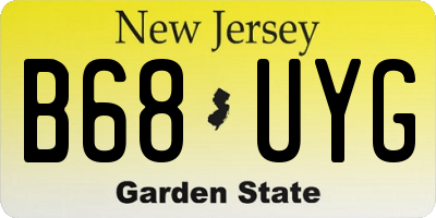 NJ license plate B68UYG