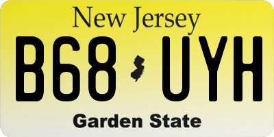 NJ license plate B68UYH