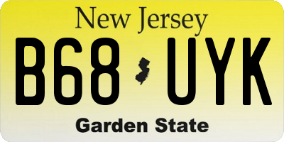 NJ license plate B68UYK