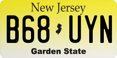 NJ license plate B68UYN