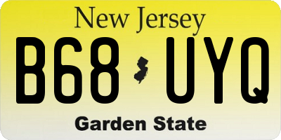 NJ license plate B68UYQ