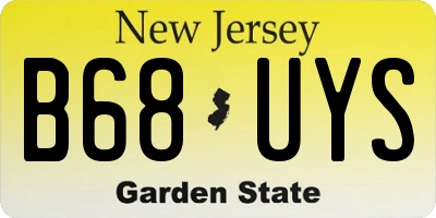 NJ license plate B68UYS