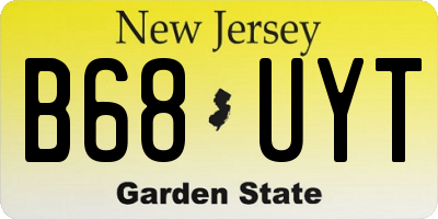 NJ license plate B68UYT
