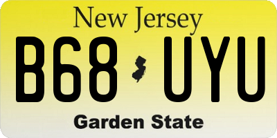 NJ license plate B68UYU