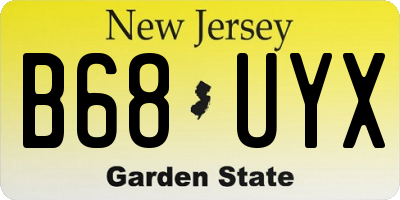 NJ license plate B68UYX