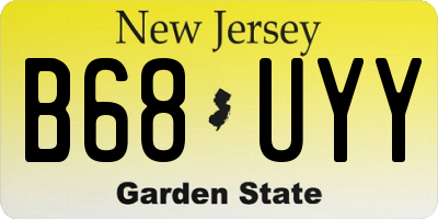 NJ license plate B68UYY