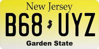 NJ license plate B68UYZ