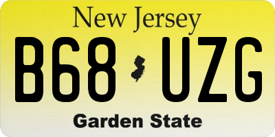 NJ license plate B68UZG
