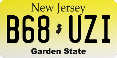 NJ license plate B68UZI