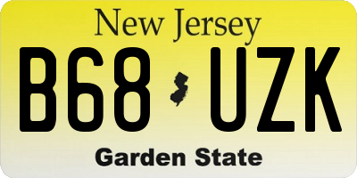 NJ license plate B68UZK