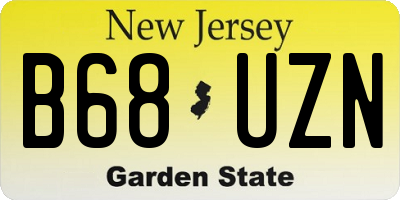 NJ license plate B68UZN